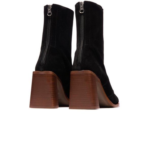 Lintervalle Black Suede Booties Made in Spain - Picture 4 of 6